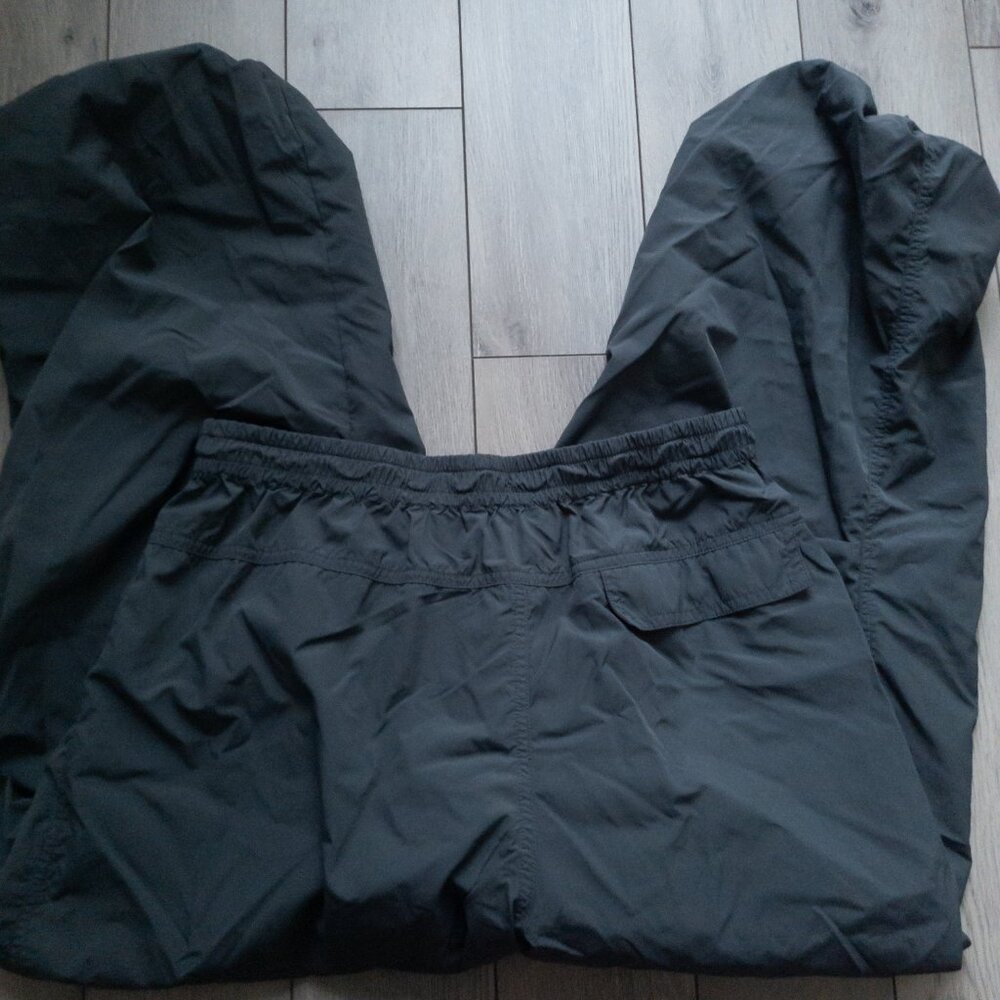 Dark Gray Windbreaker Wide Leg Jogger Sweatpants - Picture 6 of 7